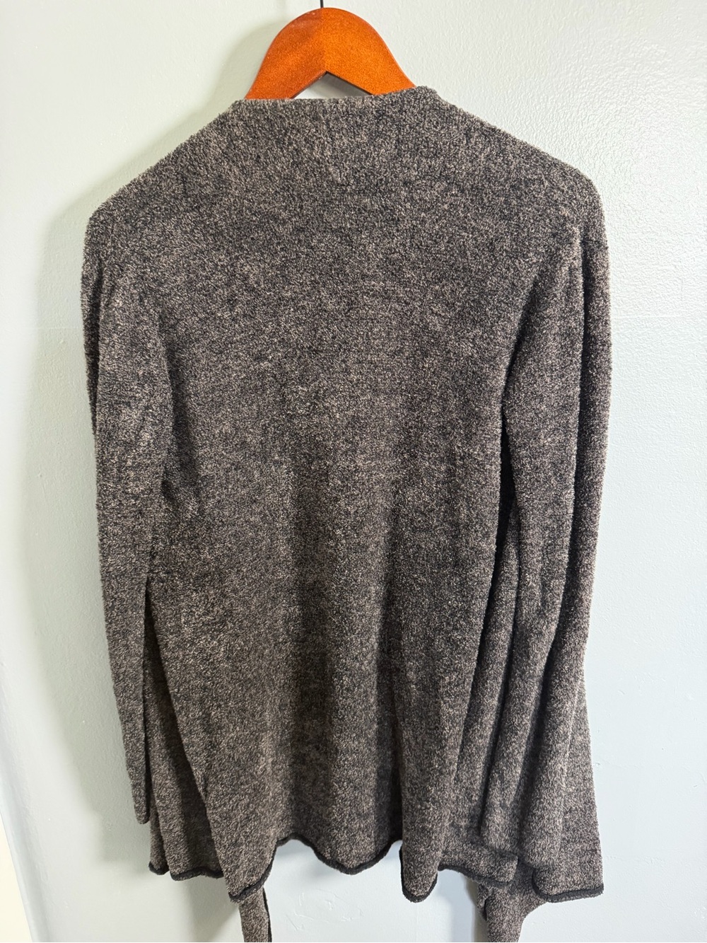 Barefoot Dreams Charcoal Open-Front Draped Cardigan - Picture 10 of 10